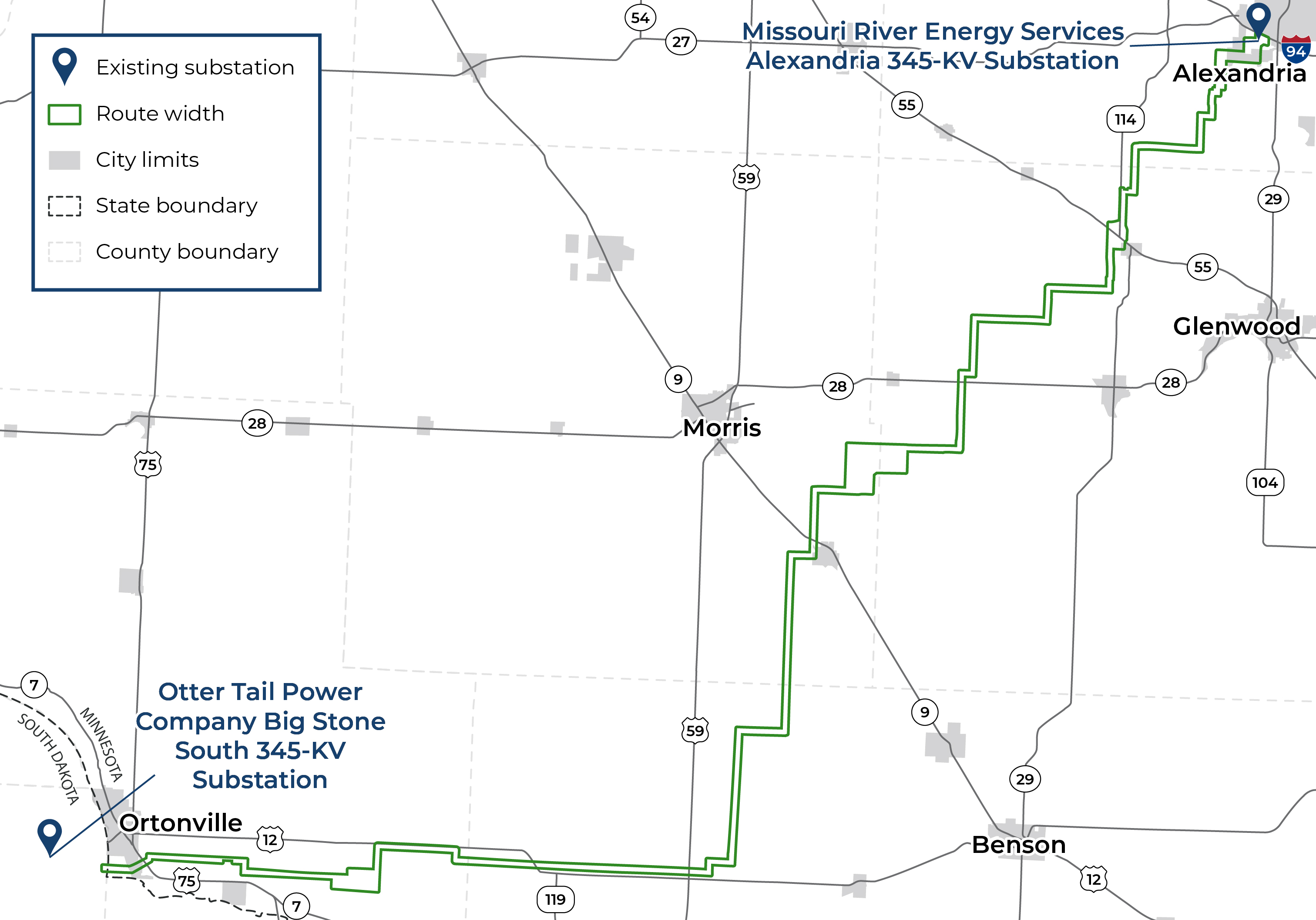 Overview map of transmission line